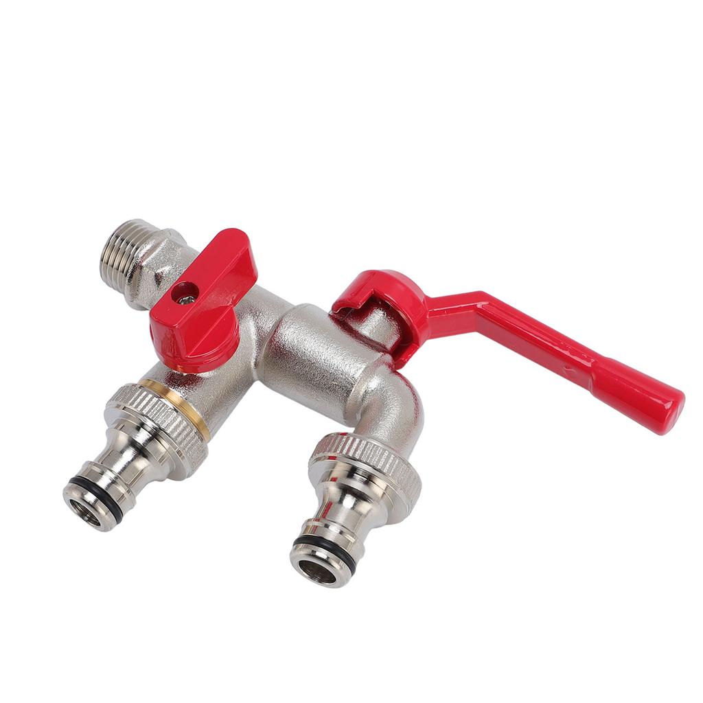 Außen Doppelhahn Wasserhahn 34in Durchmesser Einlass 25mm Auslass Multifunktionaler Außenhahn Garten