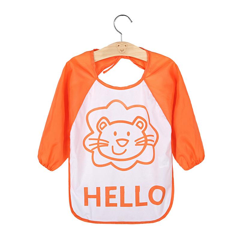 1Pc Cute Baby Bibs Waterproof Long Sleeve Apron Children Feeding Smock Bib Burp Painting Drawing Soft Toddler Clothing Bandana Bibs