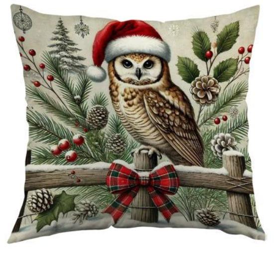 

Christmas Pillow Cover Polyester Christmas Tree Print Home Cushion Cover Sofa Living Room Cushion