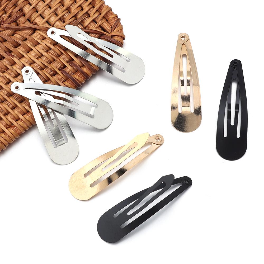 50pcs/lot Metal Water Drop Shaped Hairpins KC Gold BB Hair Clips Snap Barrettes For DIY Fashion Headwear Jewelry Accessories