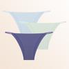 3Pcs Seamless Ice Silk Underwear New Color Sexy Thin Strap Briefs Girls Low Waist Breathable Panties No Trace Lingerie