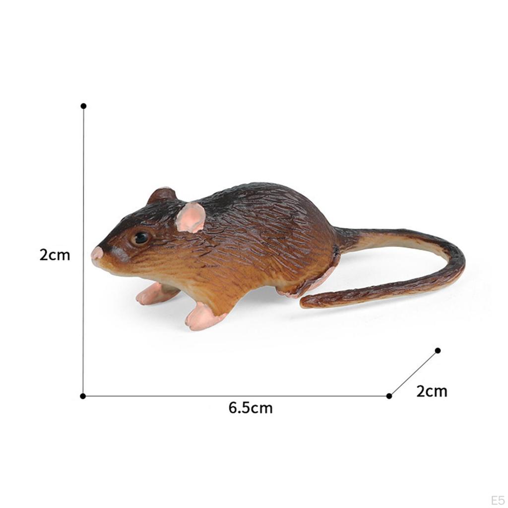 Mice Toy Model Fake Rat Pranks Props Educational Simulation Animals Figurines for Cake Topper