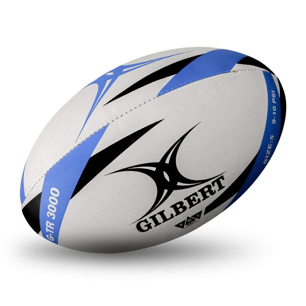 Gilbert Rugby Size and Black Ball, 5, G-TR 3000, White, Blue, [Used]