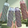 1PC Classic Leopard Skin Texture Print 750ml Color Plastic Sports Water Bottle Leakproof Flip Straw Lid Suitable for Sports Office Home Use