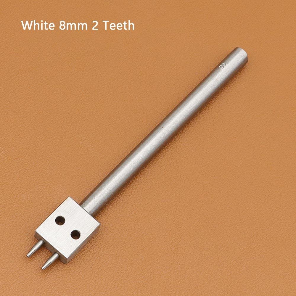 1Pcs New 2/4/6Teeth Leather Punching Tool Manual 4/5/6/8mm Hole Punch Tool Hole Spacing Drilling Steel Round Punch Die Set
