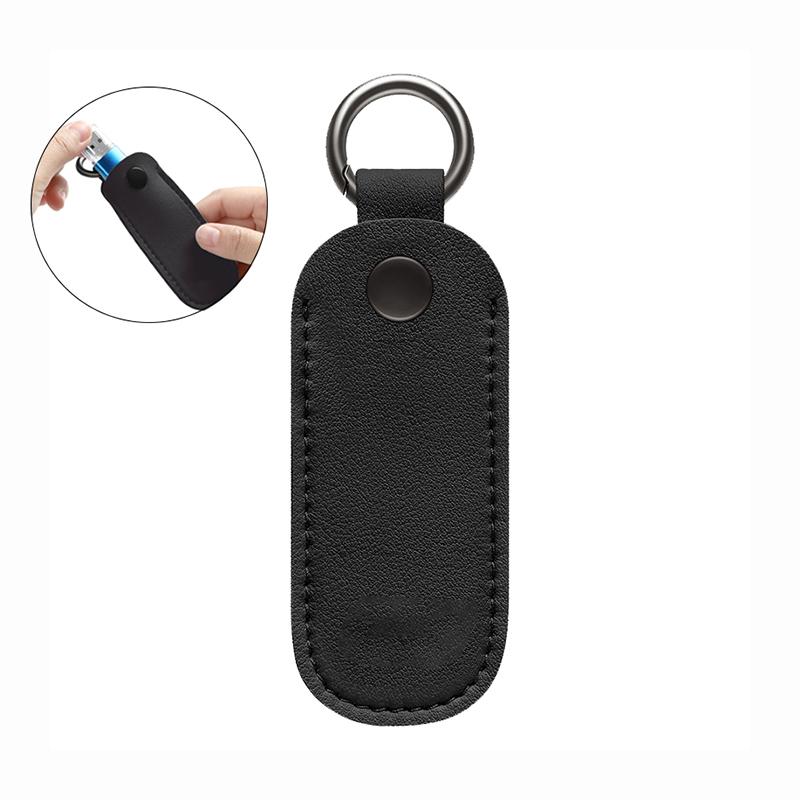 Kožené pouzdro na U disk s kroužkem na klíče, taška na USB flash disk, ochranný obal na flash disk, pouzdro na paměťovou kartu