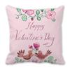 Happy Valentine's Day Theme Digital Printing Short Plush Pillow Covers for Car Sofa Office Cushion Cover Home Goods 60x60cm
