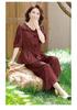 Mom's 2026 Chiffon Suit: Summer Fashionable Two-Piece Set for Middle-Aged and Elderly Women - Age-Reducing Top & Wide-Leg Pants.