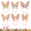 6 Pieces Wooden Easter Napkin Rings Spring Easter Table Settings Serviette Buckles Bohemian Easter Bunny Ear Napkin Ring