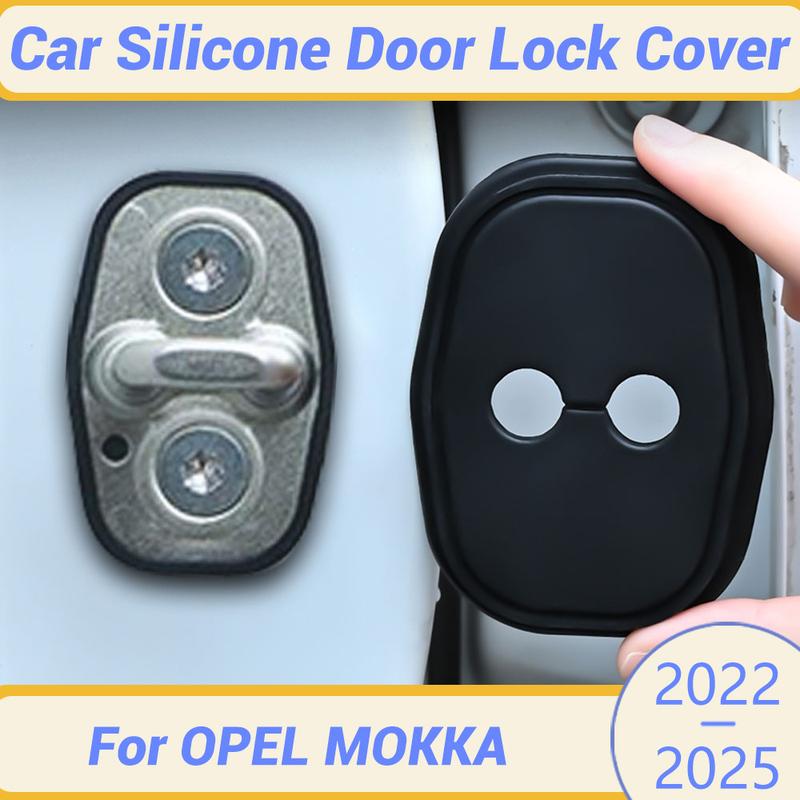 För OPEL Mokka -2025 Silikon Bil Dörrlås Spänne Skyddskåpa Elastisk Stötdämpande Kudde