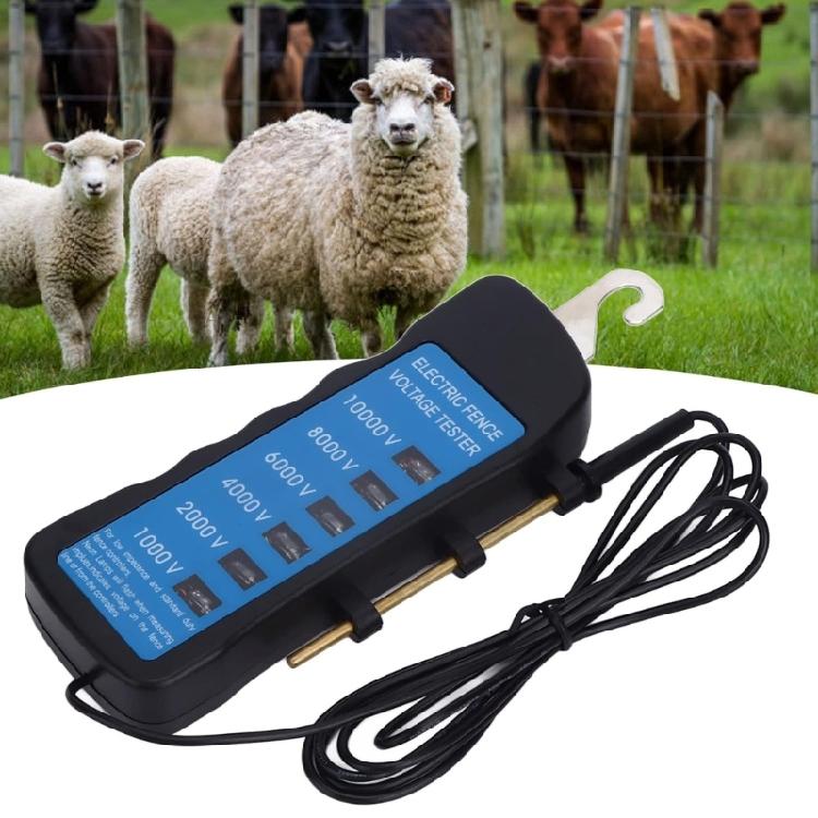Electric Fence Tester 10000V Electric Meter No ABS Construction 6 LED Indicators Electric Meter for Farm Fence Systems