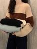 Women's Versatile Striped Color Block Round Neck Sweater - Slimming Long Sleeve Knit Top for Autumn & Winter