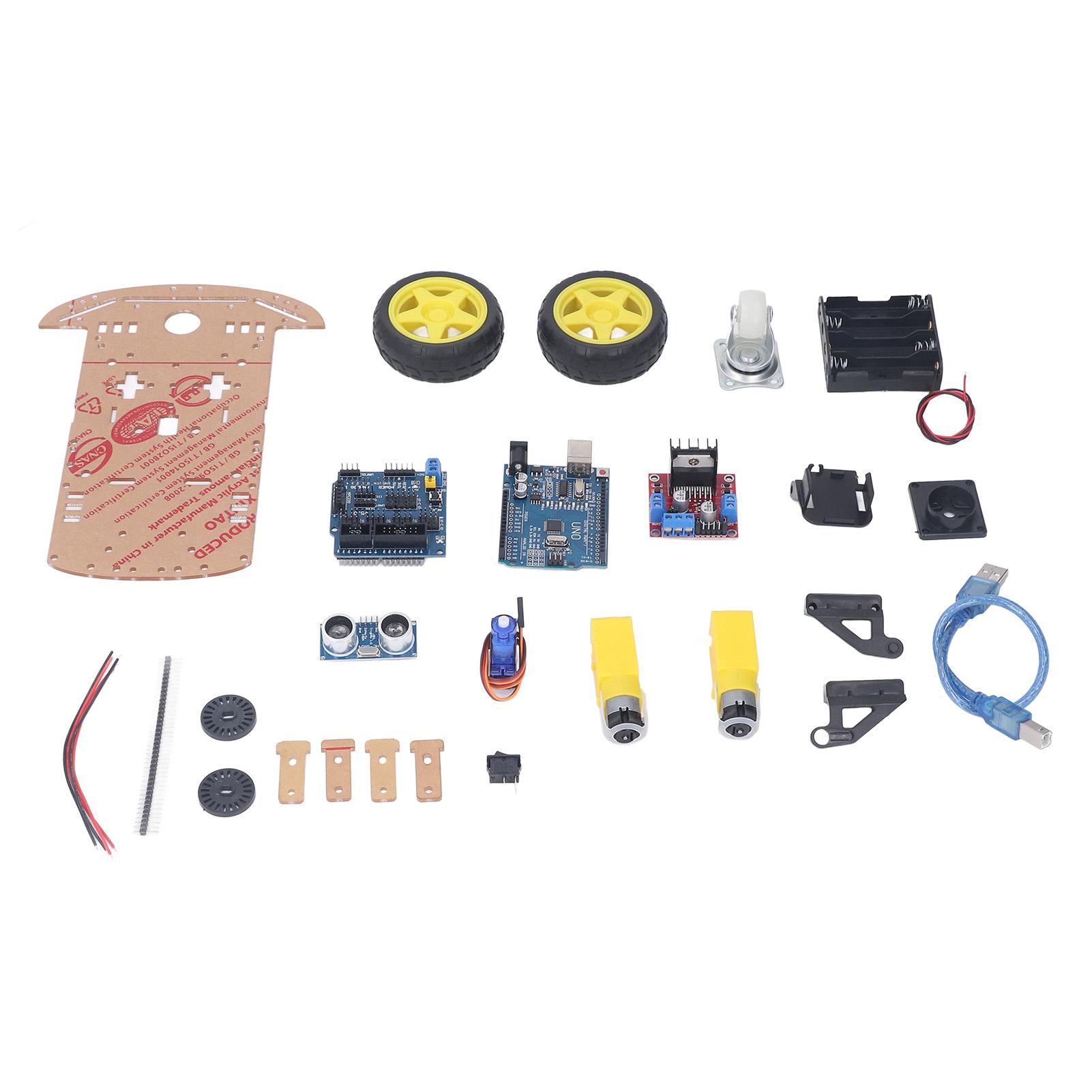 

Smart Robot Car Chassis Kit DIY Programmable Development Board 2WD Ultrasonic with Motor MCU