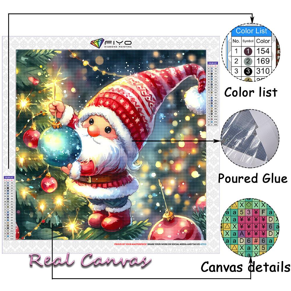 Diamantové malování Nové 2024 Vánoce Santa Claus 5D DIY Plná diamantová mozaiková umělecká kreslená trpasličí výšivka Domácí dekorace quadro