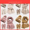 Winter Korean Style Butterfly Bow Hat Scarf Gloves Set For Girls And Women