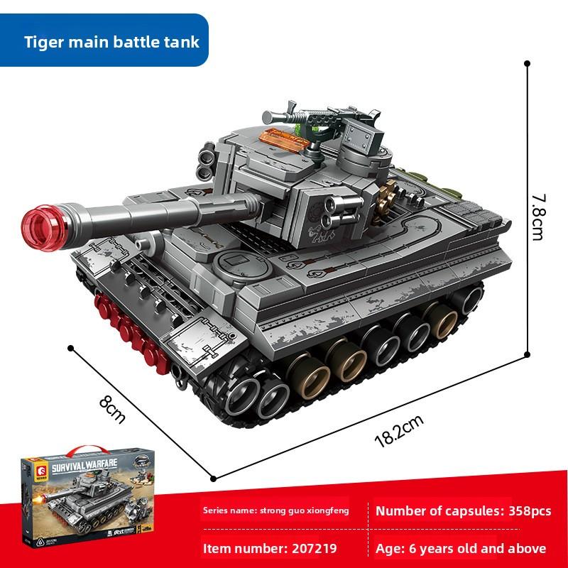 Building Block Tank Military Fighting Vehicle Compatible  Boy Educational Building Block Children's Toy