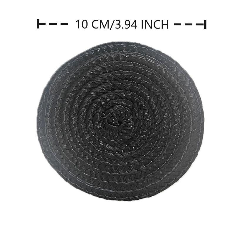 Round Woven Blue Placemats Boho Style Heat Resistant Non Slip Reusable for Kitchen Dining Table A1