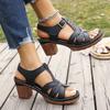 Fashion Lightweight Thick High Heels Sandals Women Plus Size 36-43 Summer Rome Shoes Woman Ankle Buckle Open Toe Beach Sandles Female
