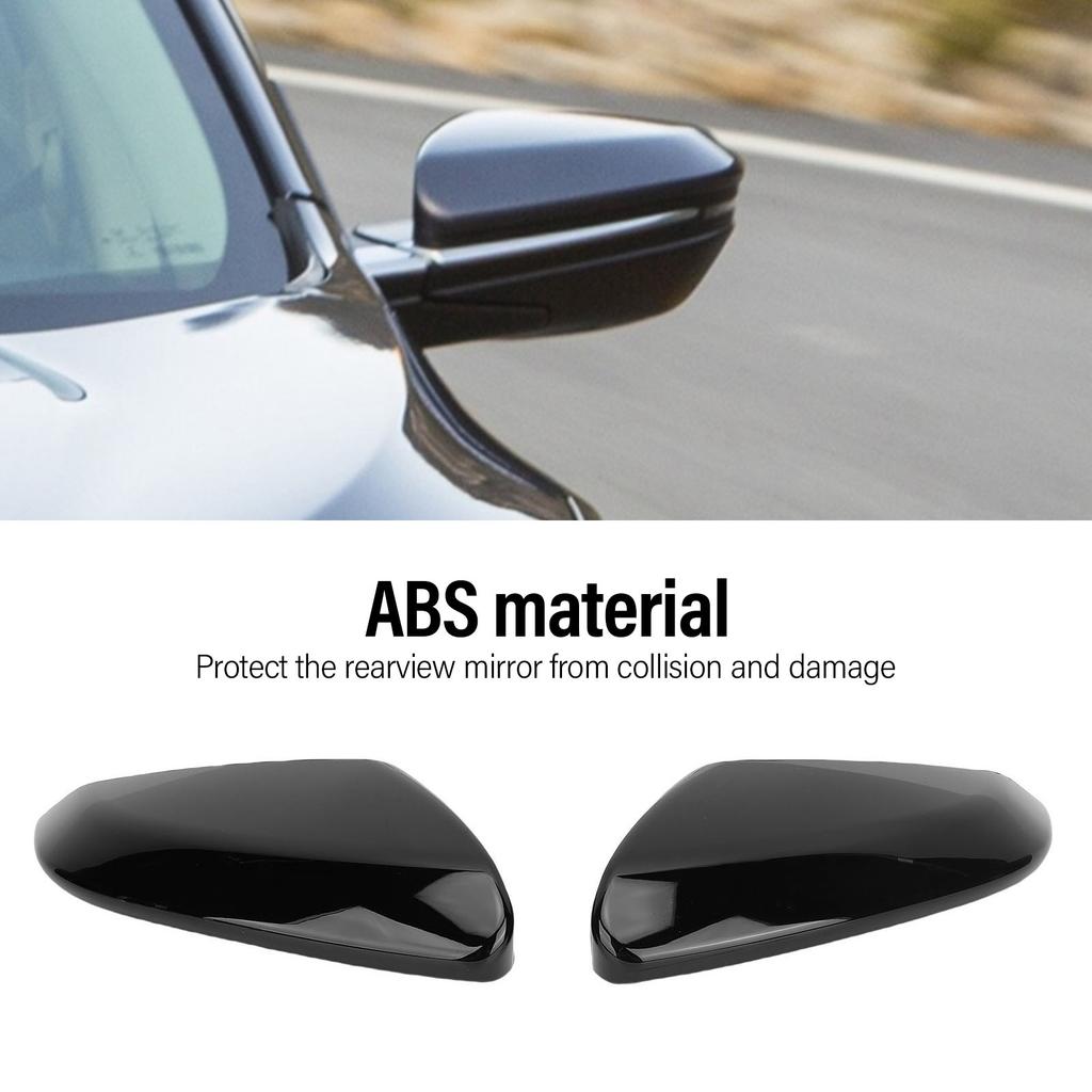 Car Side Door Rearview Mirror Cap Bright Black Weatherproof Car Door Side Mirror Cover Car Accessories