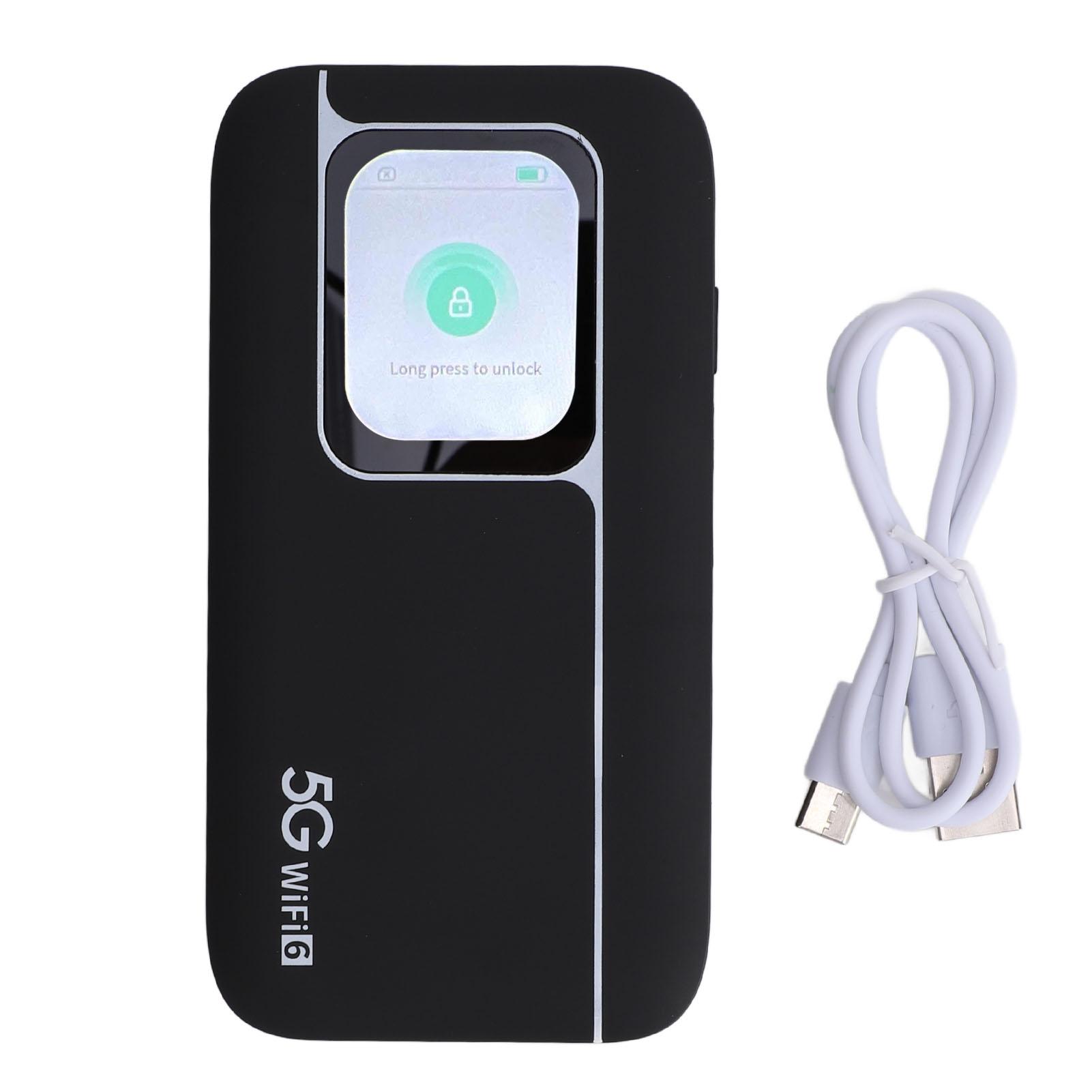 

5G WiFi Mobile Hotspot High Speed Router Connects 16 Devices Portable Travel WiFi with 2 01 Inch Screen чорний