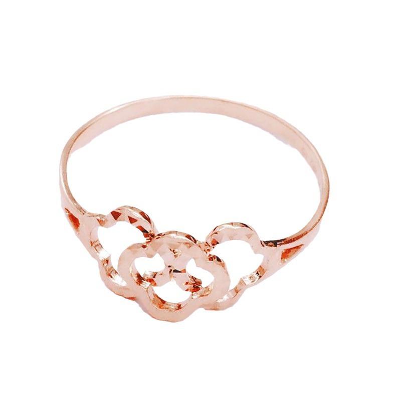 Purple Gold Ring Female Hollowed-Out Personalized Rose Gold-Plated Peach Blossom Ring Adjustable