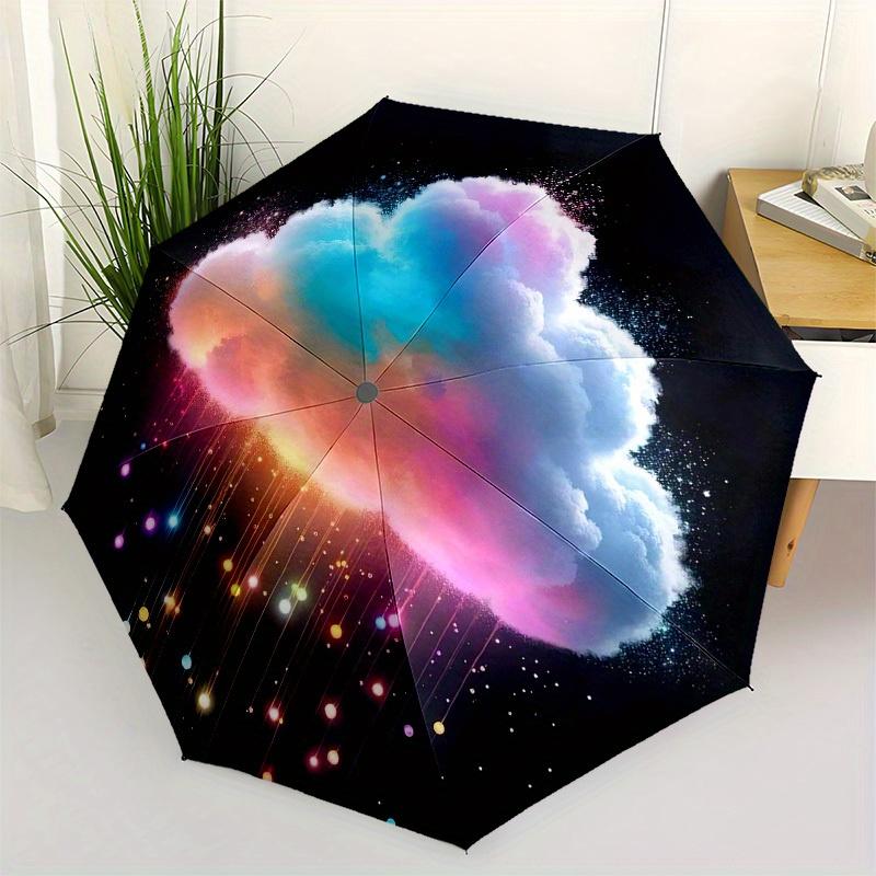 

1pc Colorful Cloud Rainbow Lights Umbrella with Plastic Handle,Suitable for All Seasons Home Travel Outdoor UmbrellaM1273