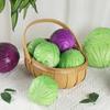 Artificial Cabbage Realistic Craft Simulation Fake Vegetable Green Purple Model for Kitchen Decor