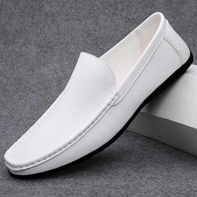 Mode Sommer Herren Slipper Hochzeitskleid Weiß Fahr-Mokassins Schuhe Mann Freizeitschuhe Leder Slip-On Superleichte Männerschuhe