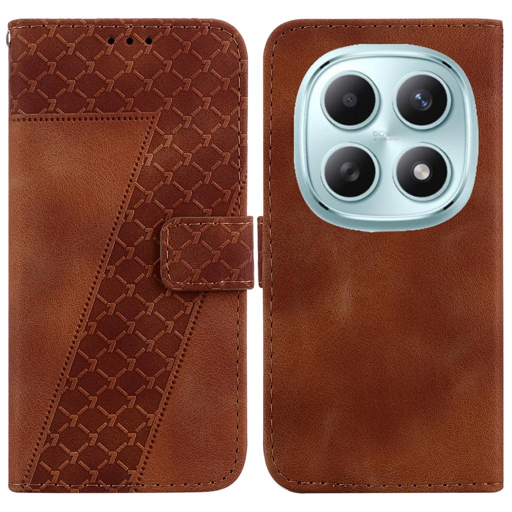Dla Xiaomi Poco M8 5G/Redmi Note 15 5G (Światowy) Etui na telefon z nadrukiem w kształcie 7 w formie skórzanego etui z paskiem