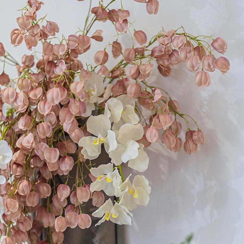Artificial Physalis Flower Bouquet Room Decor Pink Flower Fruit Tree Wedding Party Decor Aesthetic Art Simulation Flowers