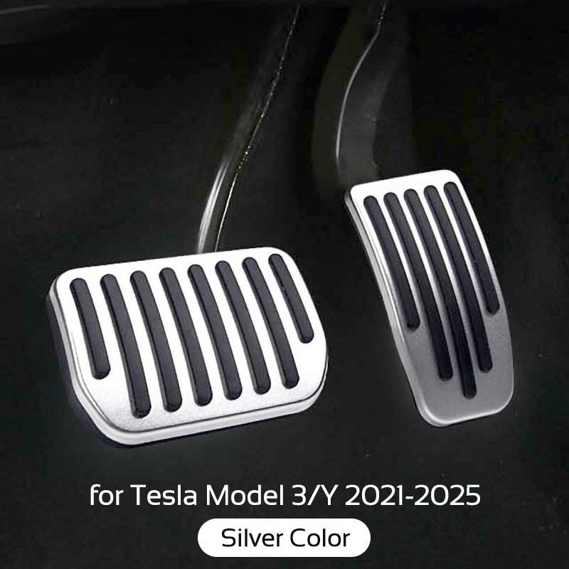 For Tesla Model 3 Y 2021-2025 Highland Juniper 2pcs Aluminum Alloy Brake Accelerator Foot Pedals Cover Car Accessories