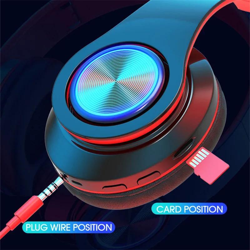 Foldable Bluetooth Headsets  Wireless Headphones with Mic Stereo Earphone Support TF Card FM for Xiaomi Iphone Sumsamg Phone