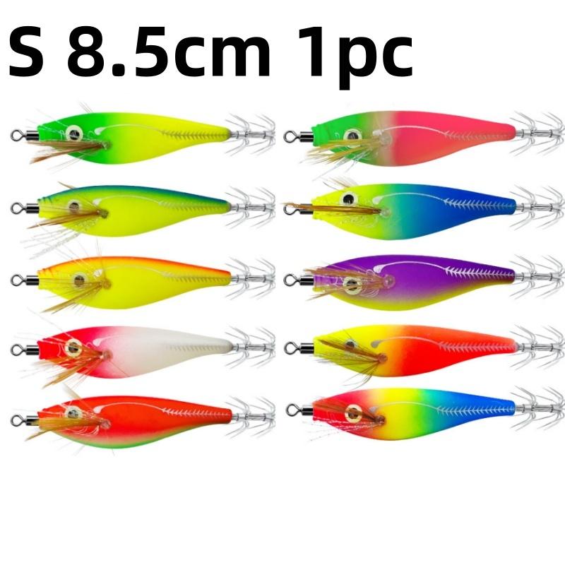 

1/5 Pcs Glowing Squid Hooks Horizontal Shrimp Lures Baits For Cuttlefish Squid Jigs Hard Baits For Octopus Fishing