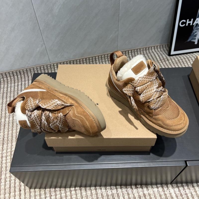 Thick Bottomed Low Cut Snow Boot Women S Winter Warm Cotton Shoes Fleece Lined Genuine Leather Slip-On Boots Casual Shoes 39