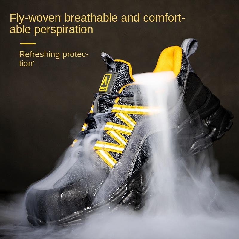 Pracovní obuv Prodyšná a protiskluzová Pánská ochranná obuv Odolná proti nárazu a proti propíchnutí Pracovní obuv