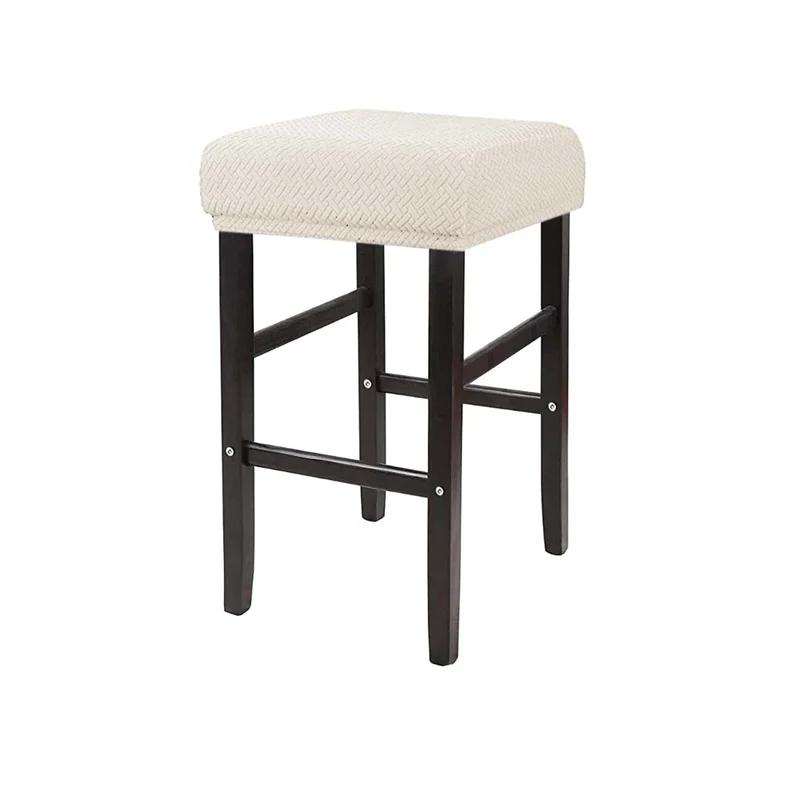 1/4Pcs Square Stool Chair Cover Jacquard Elastic Bar Stool Slipcovers Dust-Proof Solid Color Seat Protection Cover Home Decor