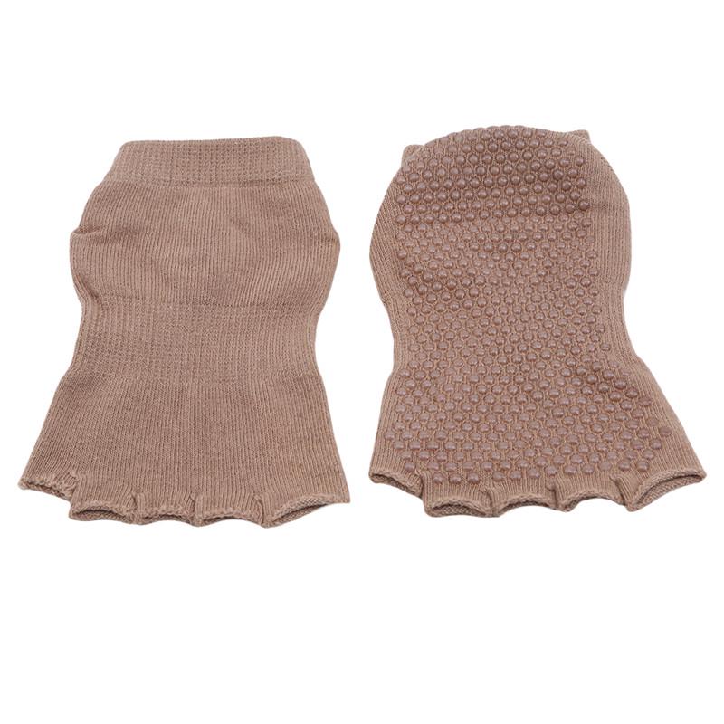 1 Pair Yoga Socks Five-Finger Socks Women's Non-slip Pilates Sports Socks Fitness Ballet Yoga Durable Half Toe Socks