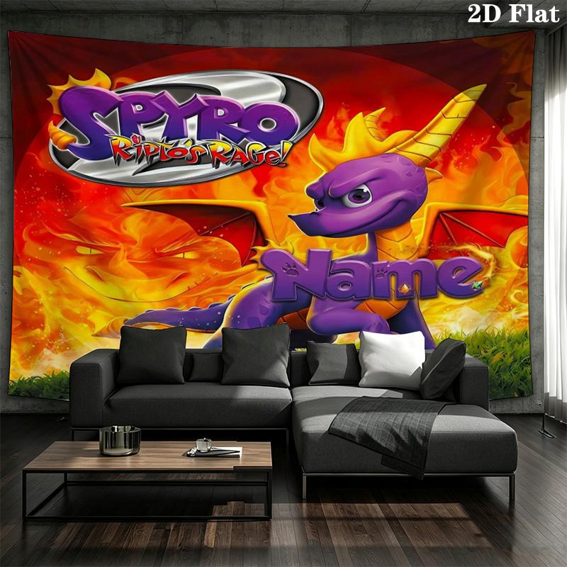 Dragon Quest Custom Name Wall Tapestry Aesthetic Wall Hanging Printed Fabric Blanket Decorative Tapestries For Bedroom Living Room Home Decor