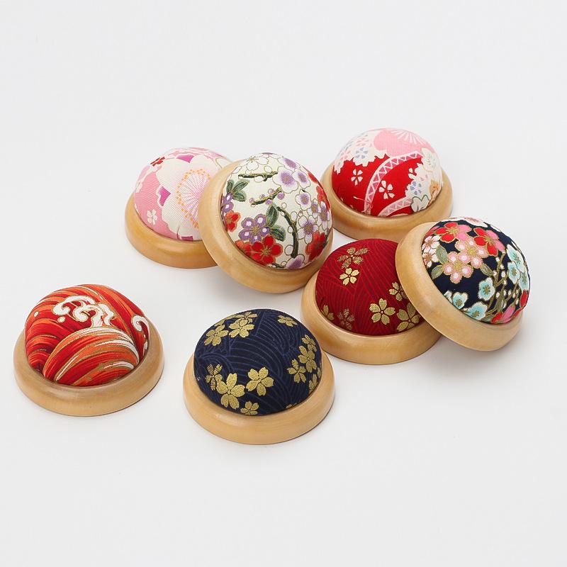 Japanese Style Wooden Pin Cushion & Needle Holder for DIY Sewing & Cross Stitch