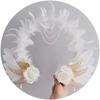 Lolita White Angel Wings Virgin Mary Bead Chain Baroque Halo Tiara Hair Accessory Virgin Mary Sun Godmother's Crown KC Headwear
