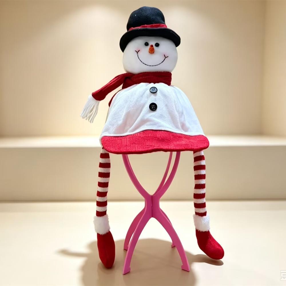 Long Leg 3D Christmas Plush Cap Warm Soft Snowman Party Hat Reindeer Character Cap Photo Props