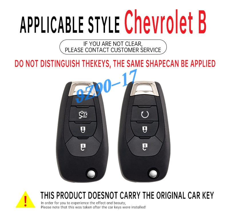 Metal Leather Car Key Fob Case Cover Keychain For Chevrolet Chevy Cruze Trailblazer Spark Trax