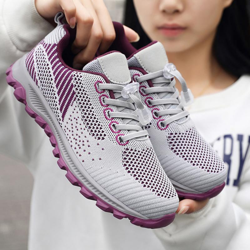 Dames Sklisikre Fritidssko Vår Høst Joggesko Ballerinaer Lettvekt Løpesko med Myk Såle Par Joggesko Zapatillas Mujer