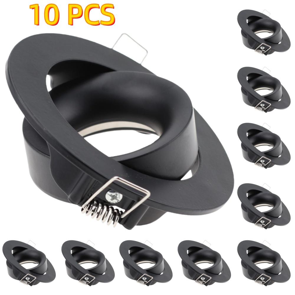 5/10 Pcs Round Square Recessed Ceiling Lights Frame Fittings GU10 Fixture Holder Led Down Lights Accessories 85/90mm Holder Base