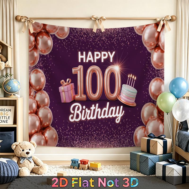 Rose Birthday Backdrop 1pc - Polyester Banner
