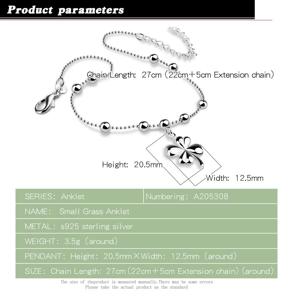 Böhmen Mode Klee Fußkettchen 100 % 925 Sterling Silber Fuß Strand Ball Fußkettchen Frauen & Mädchen Barfuß Kette Schmuck sommer Geschenk