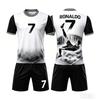 2026 Summer New Hot Selling Fashion Ronaldo Football Jersey Sports Short Sleeved T-shirt and Shorts Set Soft Family Kids Tees