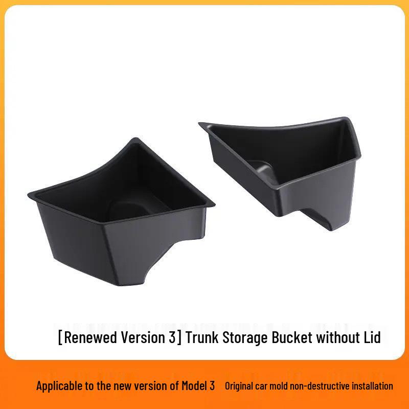 Tesla Y/3 Refresh Trunk Storage Box Side Pocket Organizer Accessories Original Car Suede Lid Pair