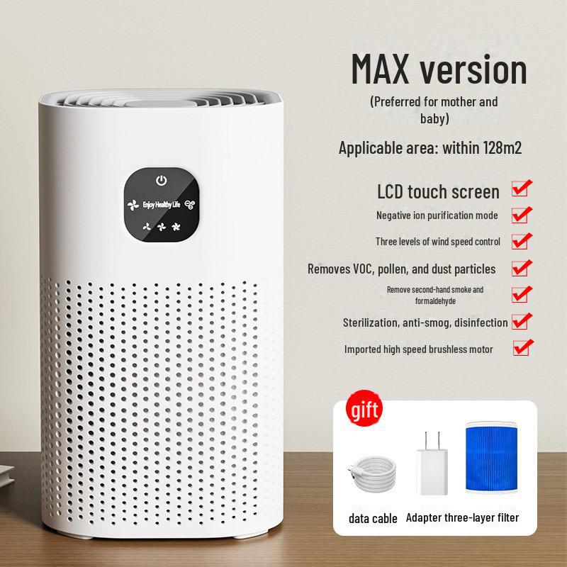 Čistička vzduchu s negativními ionty pro domácnost a kancelář: Odstraňuje formaldehyd, kouř, pachy, poletující chlupy pro čerstvý vzduch