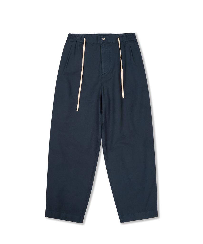 Laijeuaenbillou Garment-Dyed 330 Oxford Two-Pleated Easy Pants Dark Navy
